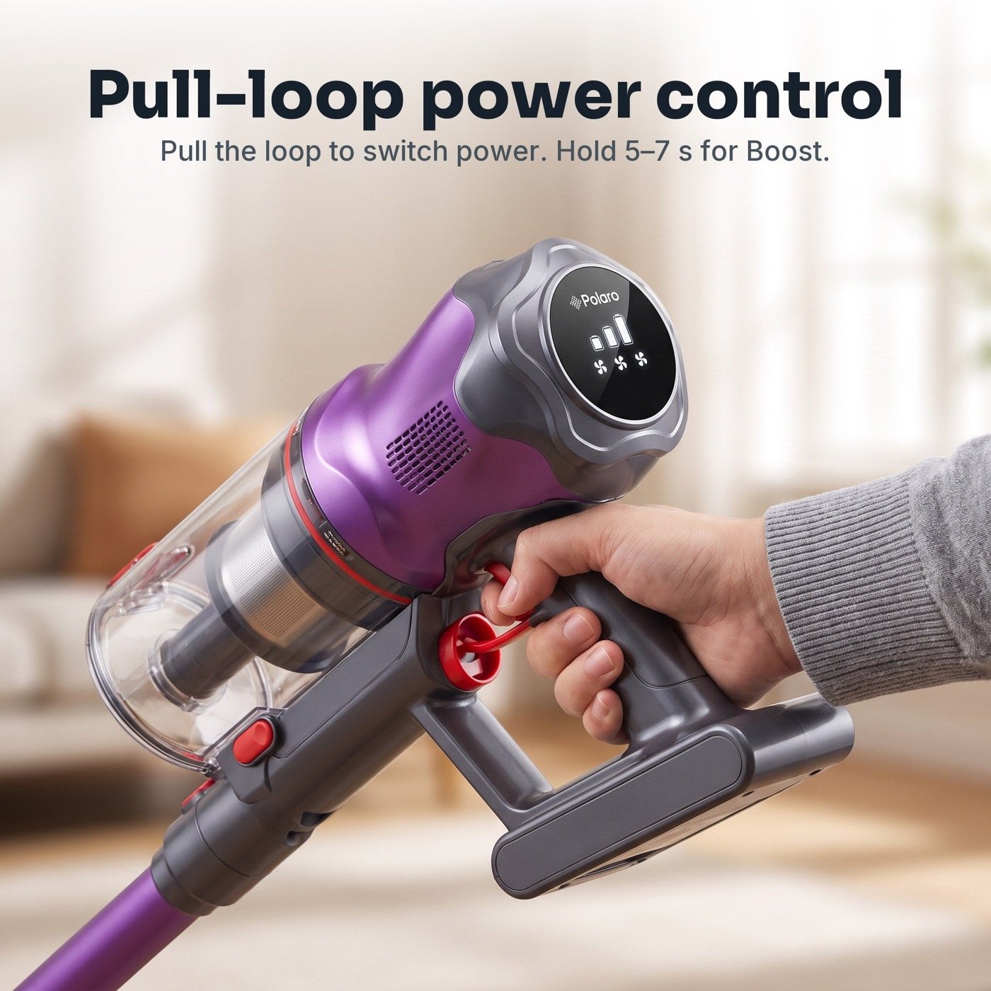 AirVac V16 pull-loop power control